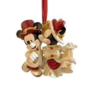 Disney Mickey & Minnie Mouse Christmas Ornament Victorian Disney Park‎